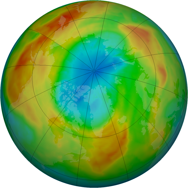 Arctic ozone map for 16 March 2011